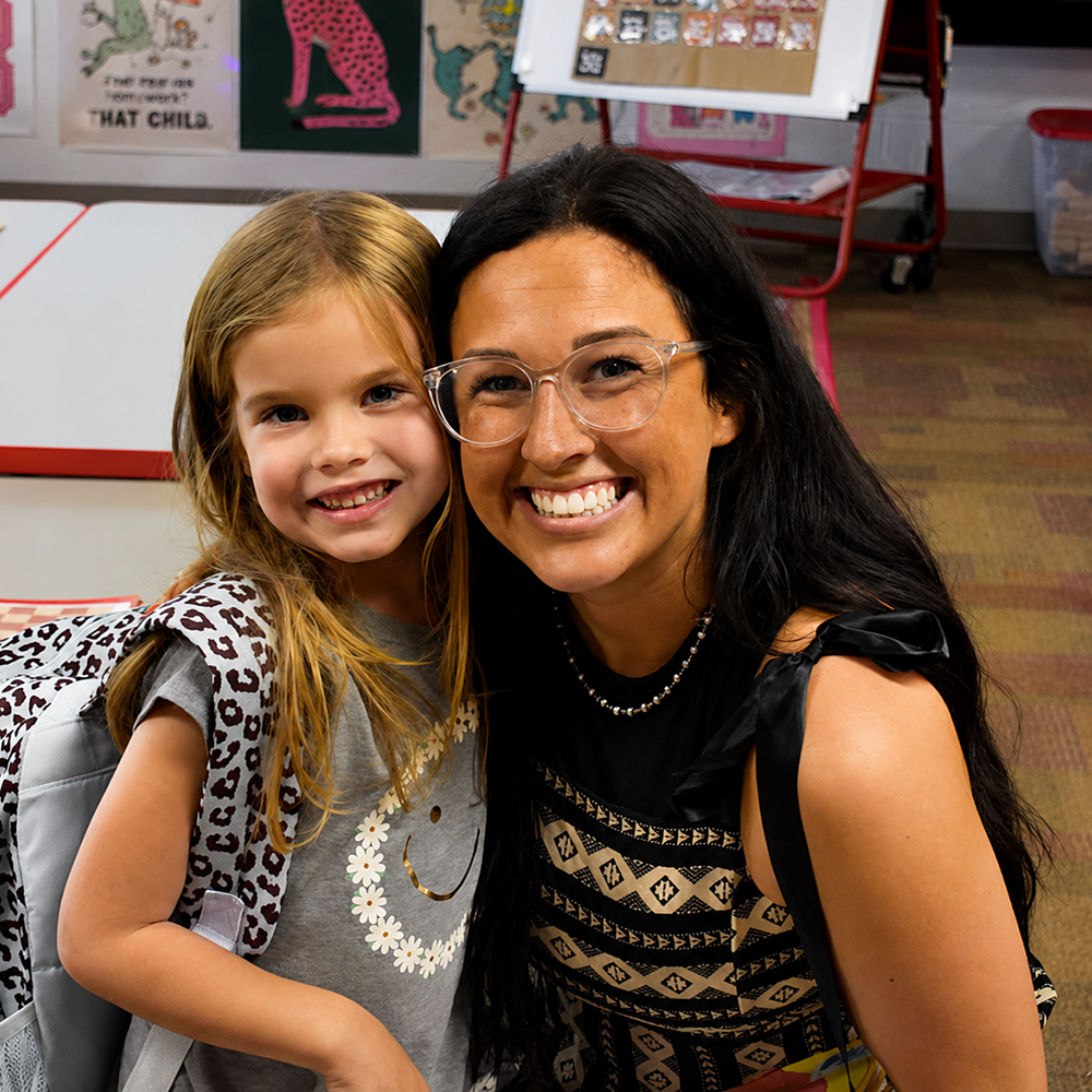 Teacher with student.