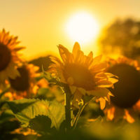 Sunflowers in garden